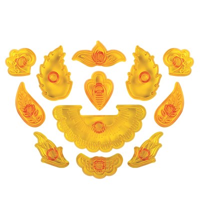 Emporte-pièces Ensemble de 12 découpoirs de bordures applique florale de style jacobéen - Thermoplastique