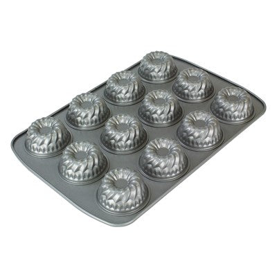 Mini moule à anneau fantaisie 12 tasses Antiadhésif - Aluminium - PME