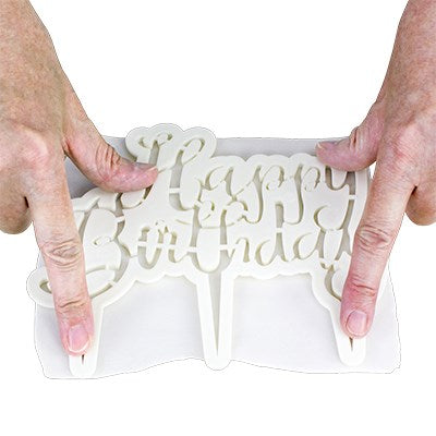 Emporte-pièces - Cake Topper Joyeux anniversaire écriture 185 x 155mm - Thermoplastique