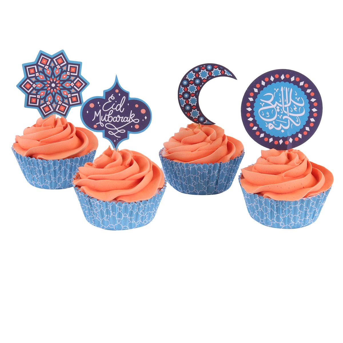 Lot de 24 toppers pour cupcakes - Eid Mubarak