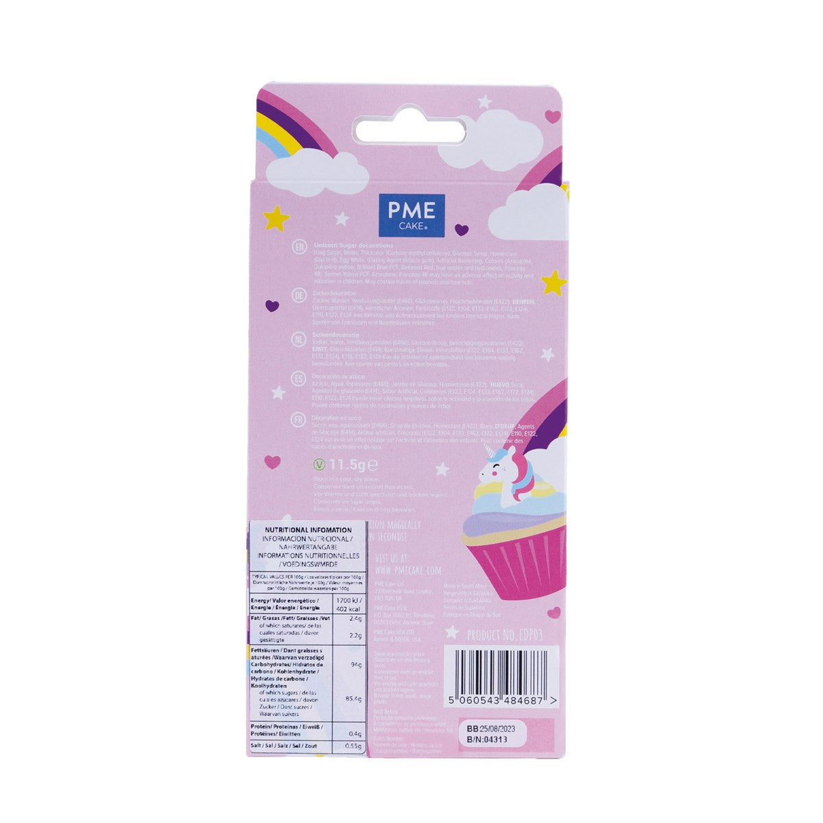 Pack de 6 décorations comestibles pour cupcakes thème Licorne - Sucre