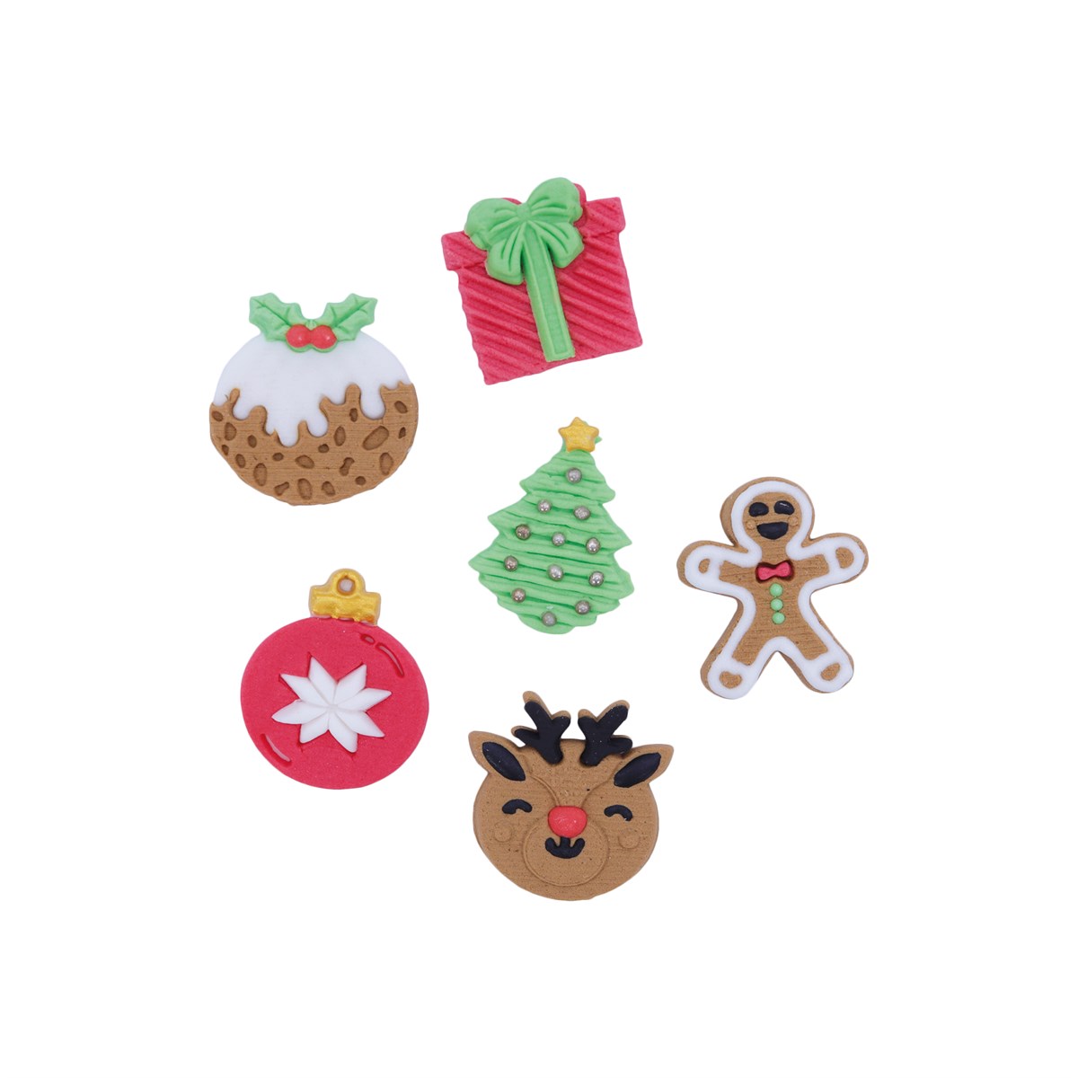Pack de 6 décorations comestibles pour cupcakes thème Noël - Sucre