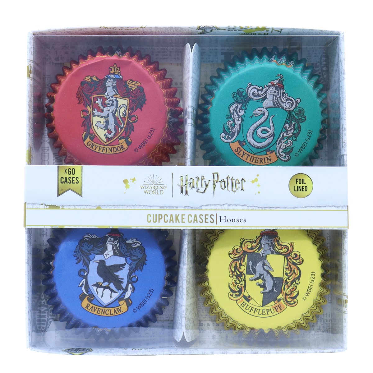 Pack de 60 Caissettes Harry Potter à cupcakes &quot;Maisons de Hogwarts&quot; - Aluminium