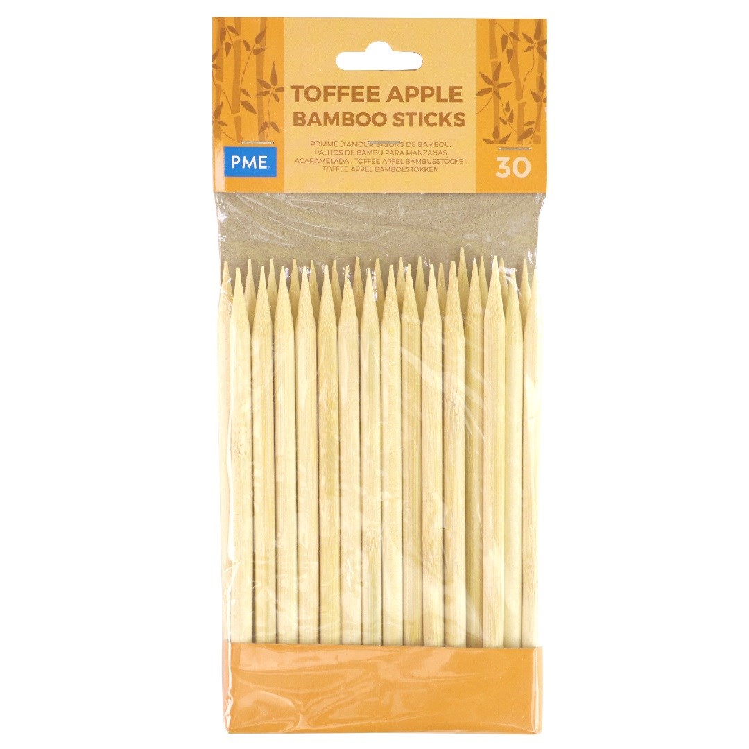 Pack de 30 Bâtonnets en bambou pour pommes d&#39;amour 13cm