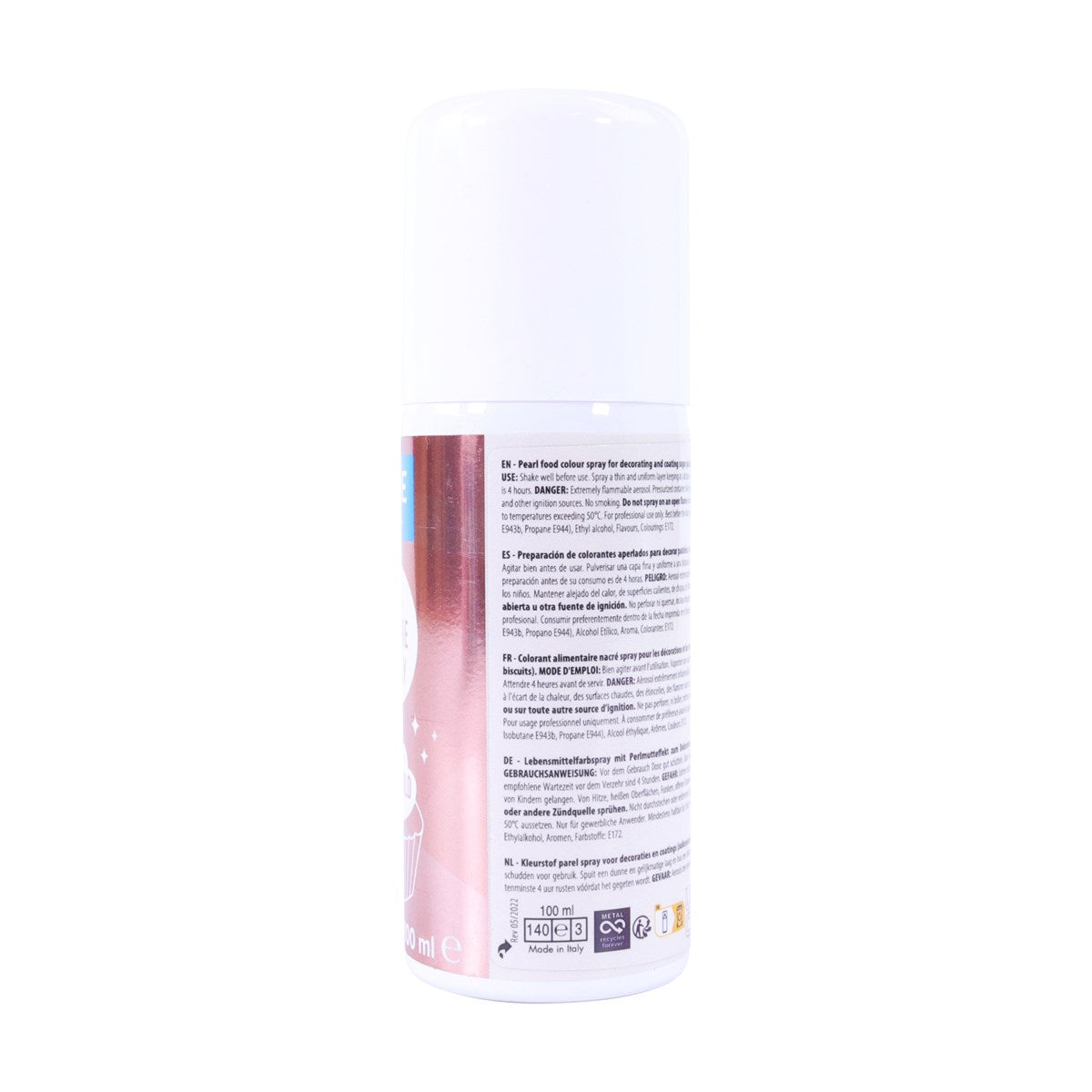 Bombe colorant alimentaire - Or rose Lustre - PME