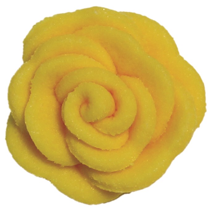 Pack de 6 décorations roses jaunes 16mm - Sucre