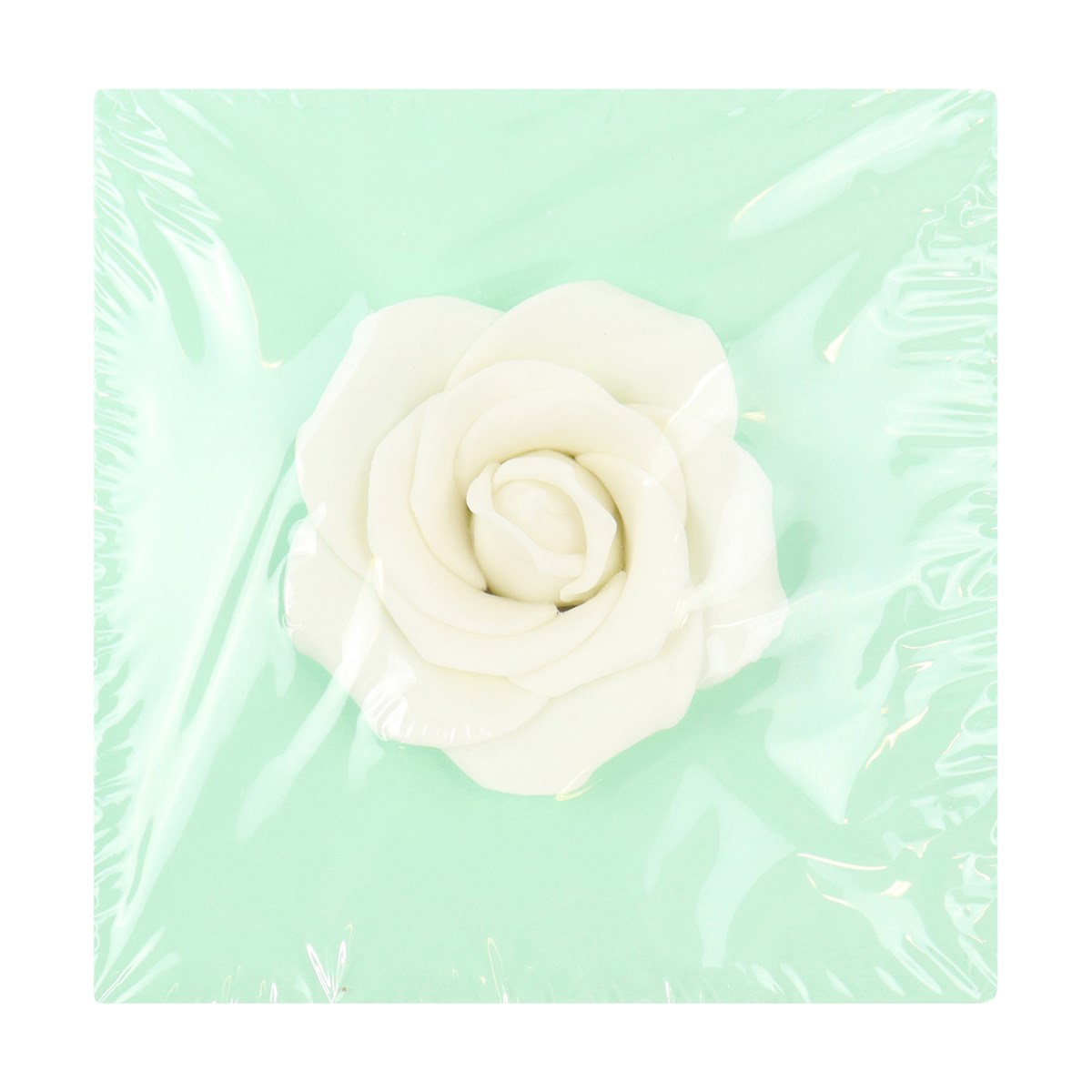 Décoration Rose en sucre blanc 90mm