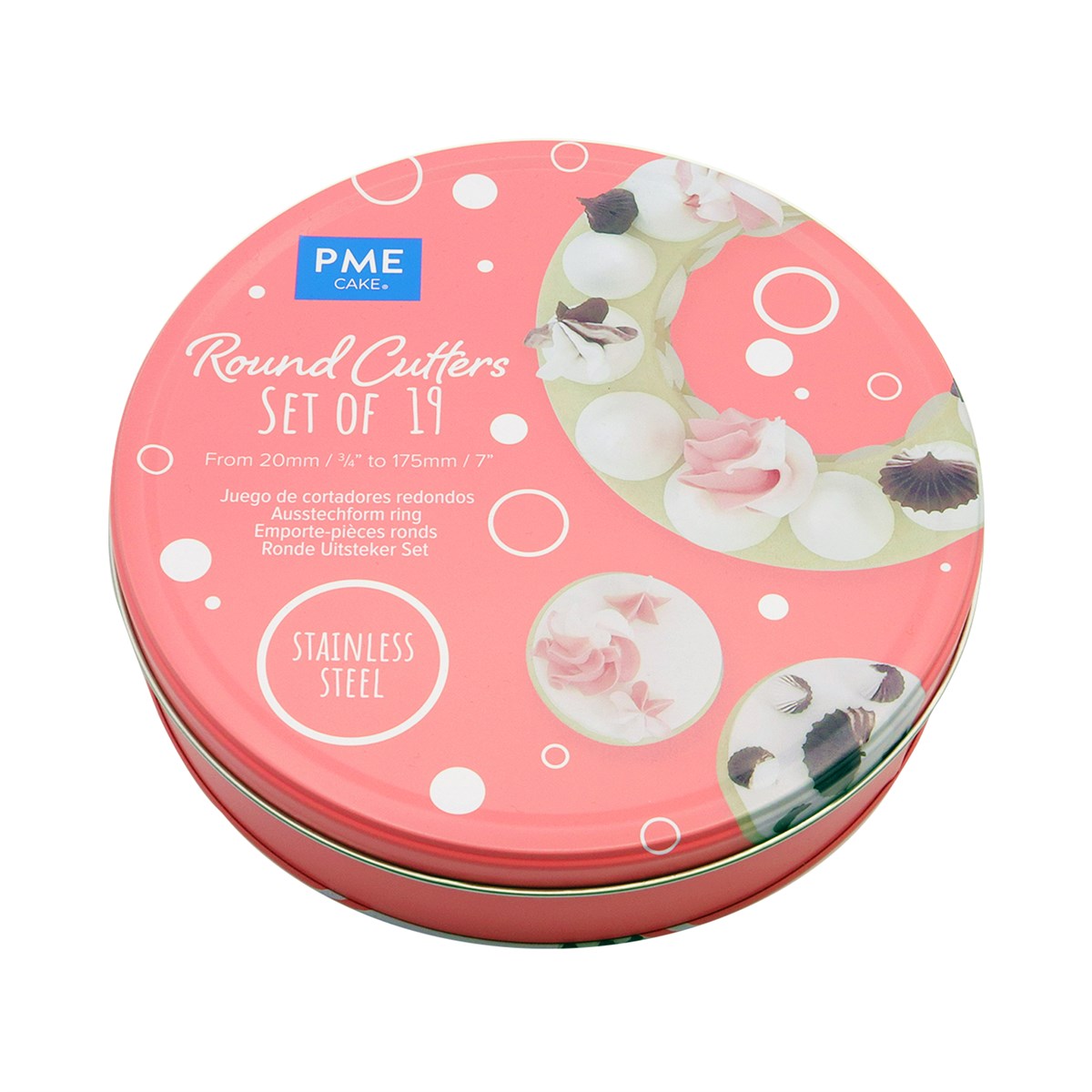 Ensemble de 19 emporte-pièces ronds - Acier inoxydable