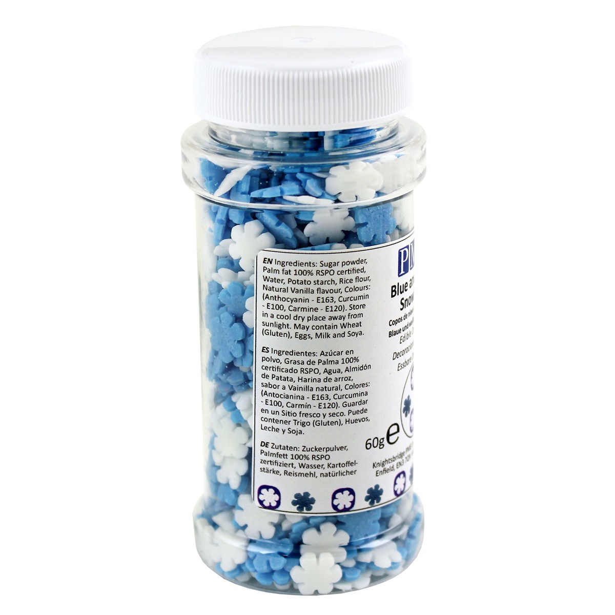 Flocons sucrée décoratifs - Bleu et blanc - PME