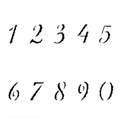 Set de 2 Pochoirs &quot;Numéros de 0-9&quot; - Thermoplastique