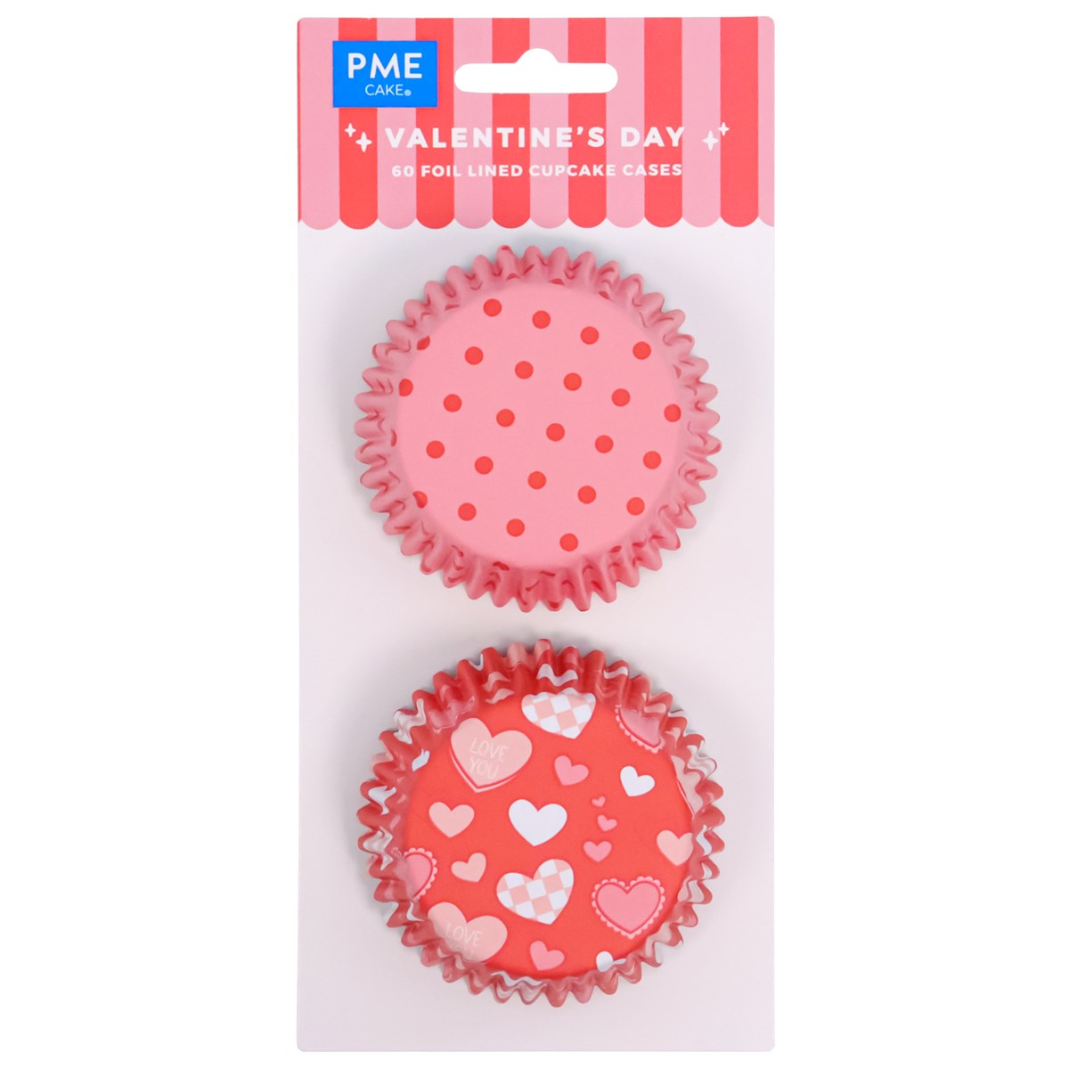 Set de 60 Mini Caissettes à cupcakes Saint Valentin &quot;Jour Saint Valentin&quot; - Aluminium