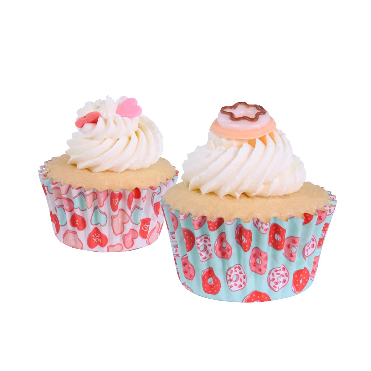 Set de 60 Mini Caissettes à cupcakes Saint Valentin &quot;Joliment Sucré&quot; - Aluminium