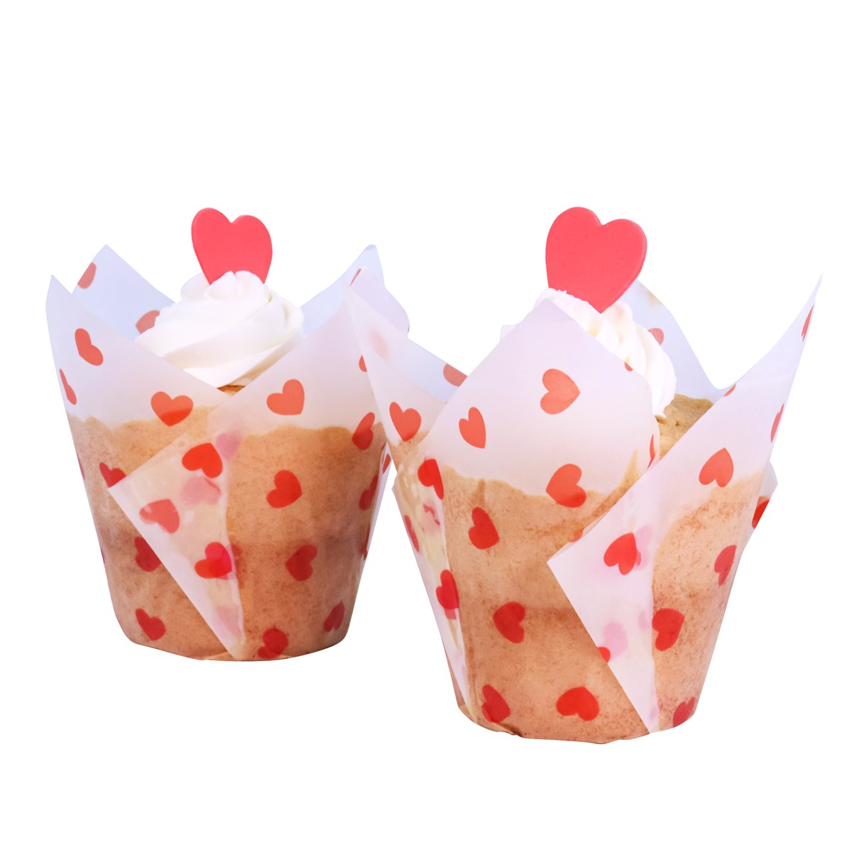 Set de 24 Caissettes à muffins Saint Valentin - Cœurs d&#39;amour